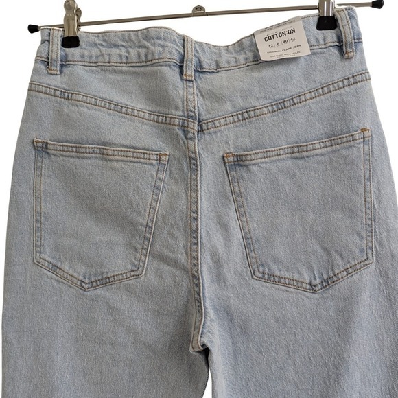 Cotton On Original Flare Jeans‎ Women's 8 Light Wash High Rise Denim Retro Boho - Picture 7 of 12